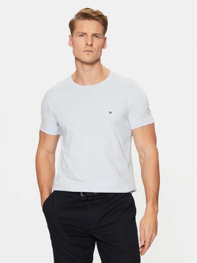 Tommy Hilfiger T-Shirt MW0MW10800 Błękitny Slim Fit