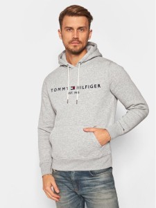 Tommy Hilfiger Bluza Core Logo MW0MW10752 Szary Regular Fit