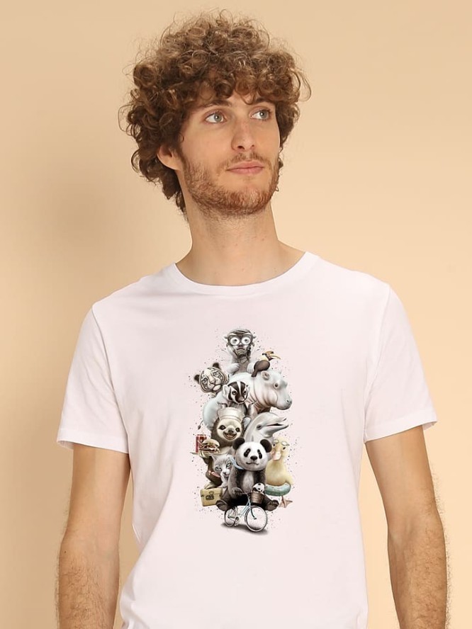 WOOOP Koszulka "Zoo Escape" w kolorze białym rozmiar: XL