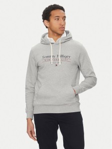 Tommy Hilfiger Bluza Center Stack MW0MW38672 Szary Regular Fit