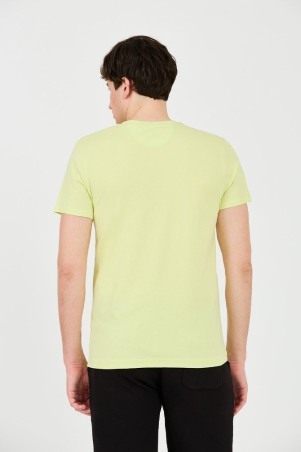 LA MARTINA Żółty t-shirt z dużym logo