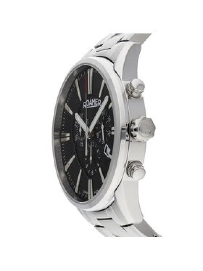 Roamer Zegarek Superior Chrono 508837 41 55 50 Srebrny