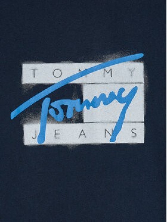 Tommy Jeans T-Shirt Street Sigh Flag DM0DM18528 Granatowy Regular Fit