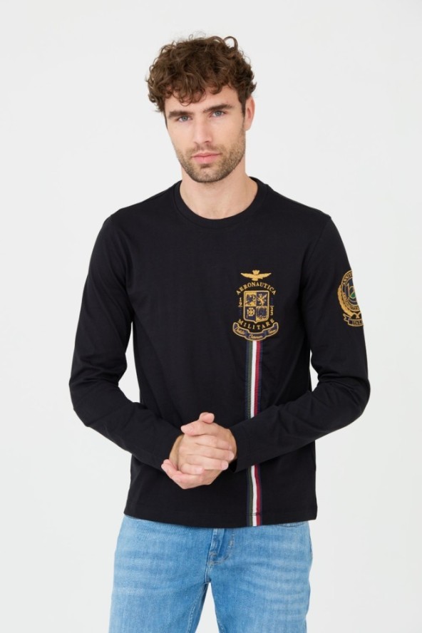 AERONAUTICA MILITARE Czarny longsleeve