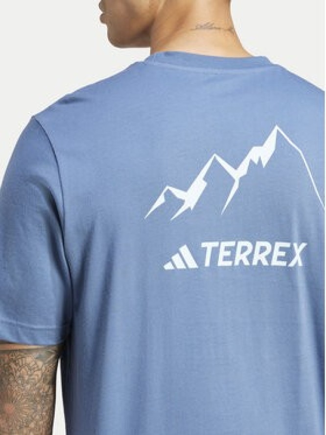 adidas T-Shirt Terrex Graphic MTN 2.0 IM8354 Niebieski Regular Fit