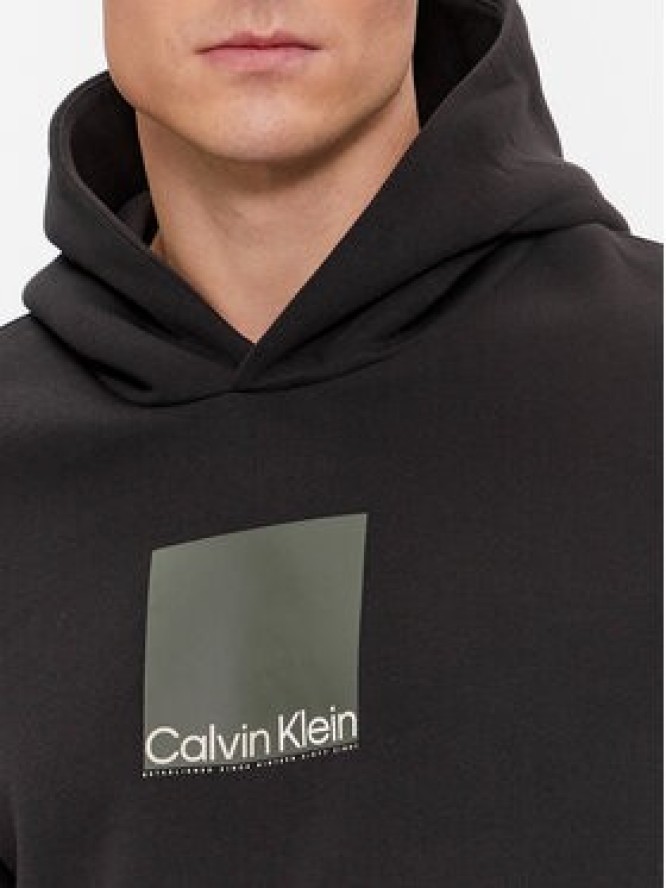 Calvin Klein Bluza Square Logo K10K111827 Czarny Regular Fit