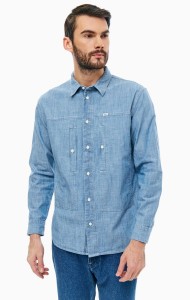 LEE SEASONAL WORKER SHIRT MĘSKA KOSZULA MATERIAŁOWA WORKWEAR BLUE L67YXQKR