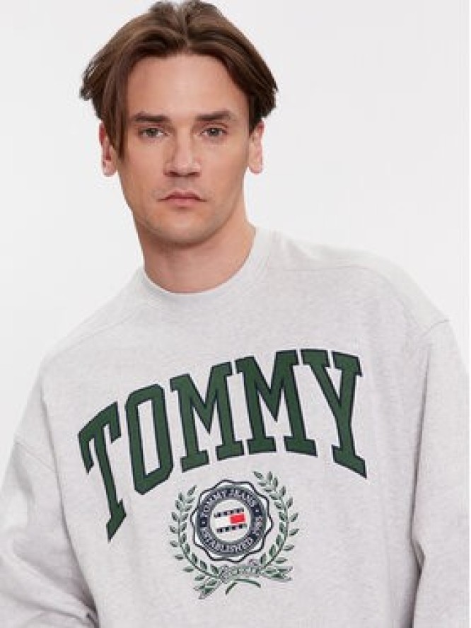 Tommy Jeans Bluza College Graphic DM0DM16804 Szary Boxy Fit