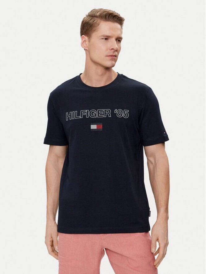 Tommy Hilfiger T-Shirt 85' MW0MW34427 Granatowy Regular Fit