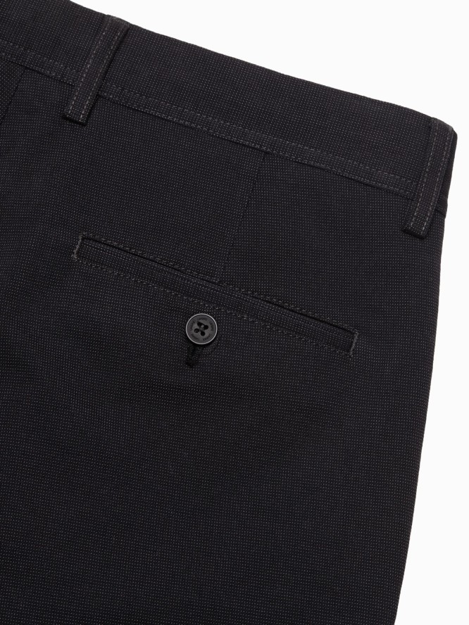 Spodnie klasyczne męskie chino z delikatną teksturą - grafitowe V4 OM-PACP-0188 - XXL