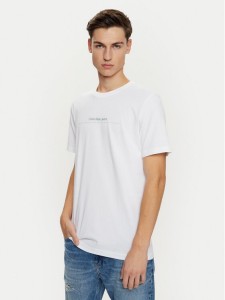 Calvin Klein Jeans T-Shirt Minimal Logo J30J327075 Biały Regular Fit