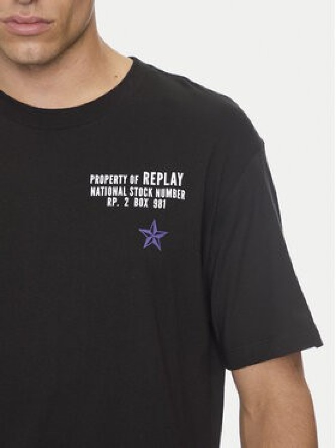 Replay T-Shirt M6884 .000.2660 Czarny Relaxed Fit