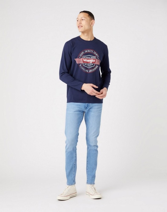 WRANGLER AMERICANA TEE MĘSKA KOSZULKA Z DŁUGIM RĘKAWEM LOGO W70QD3114