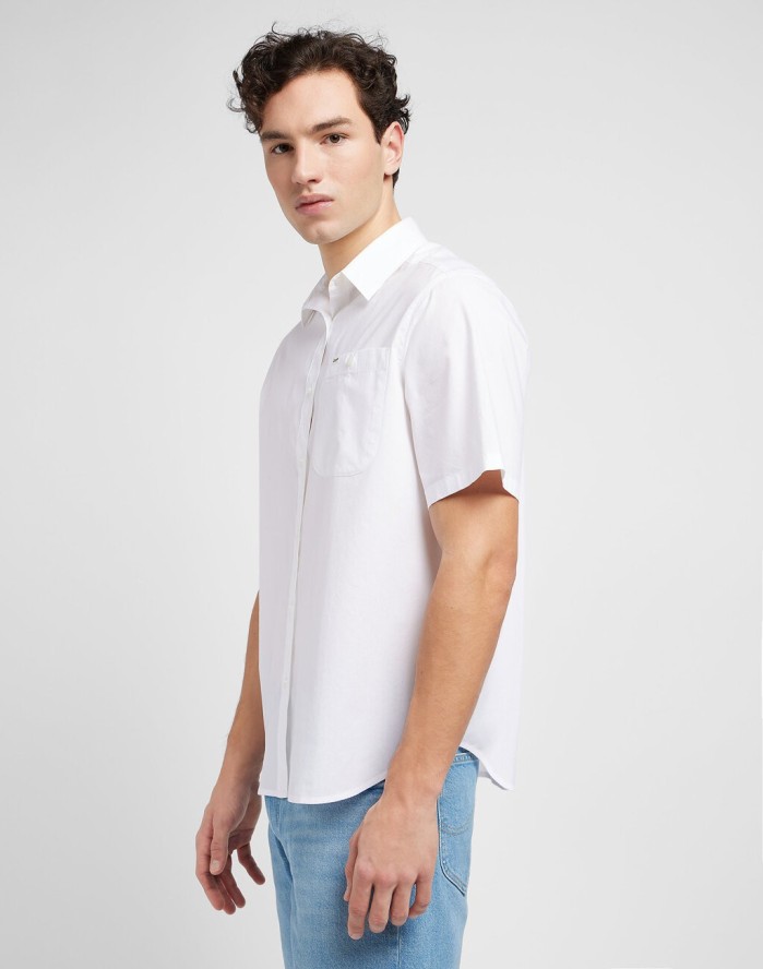 LEE PATCH SHIRT MĘSKA KOSZULA ELEGANCKA BRIGHT WHITE 112349052