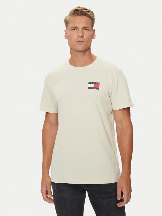 Tommy Jeans T-Shirt Essential DM0DM20740 Beżowy Slim Fit