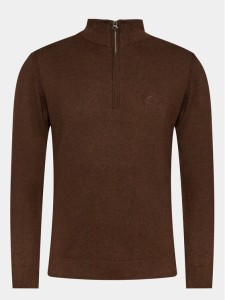 INDICODE Sweter Liliamos 35-698 Brązowy Regular Fit