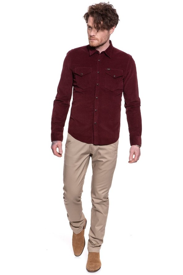 KOSZULA KOSZULA LEE CLEAN WESTERN SHIRT BURGUNDY L644MRMF