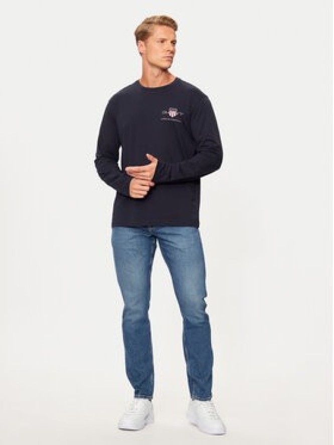 Gant Longsleeve Archive Shield 2004058 Granatowy Regular Fit