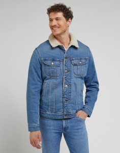 LEE SHERPA JACKET MĘSKA KURTKA JEANSOWA JEANS TRUE BLUE L87AMWA03