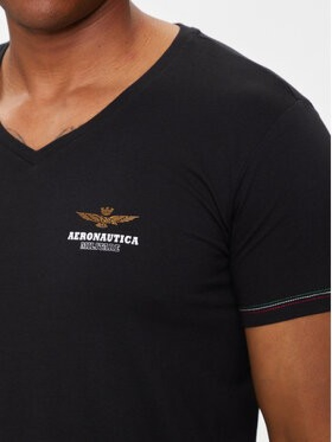 Aeronautica Militare T-Shirt AM1UTI004 Czarny Regular Fit