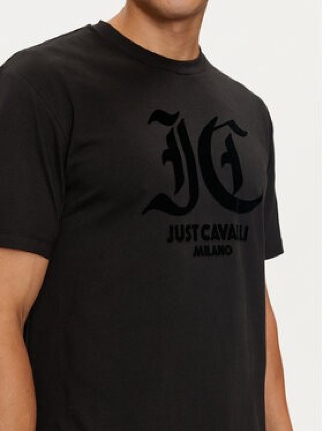 Just Cavalli T-Shirt 76OAHC15 Czarny Regular Fit