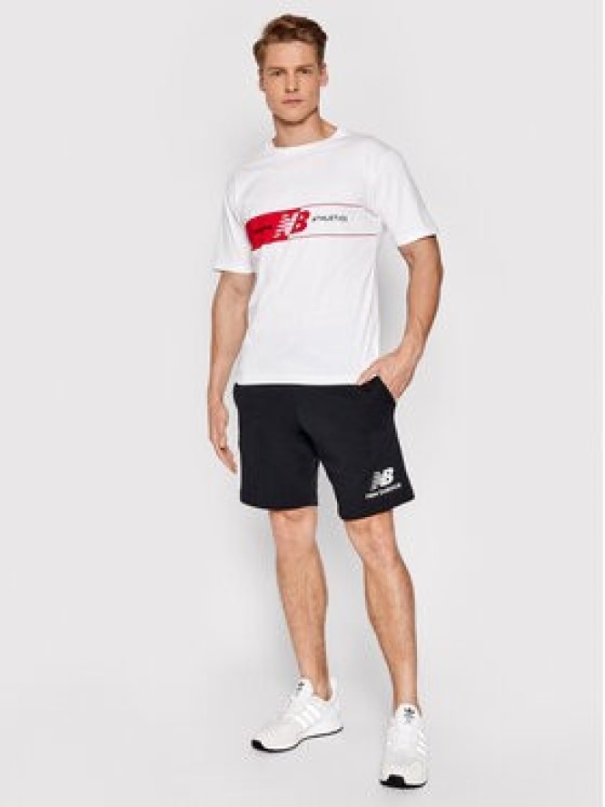 New Balance T-Shirt MT01510 Biały Relaxed Fit