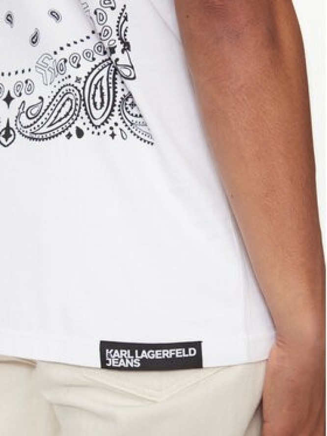 Karl Lagerfeld Jeans T-Shirt 245D1704 Biały Regular Fit