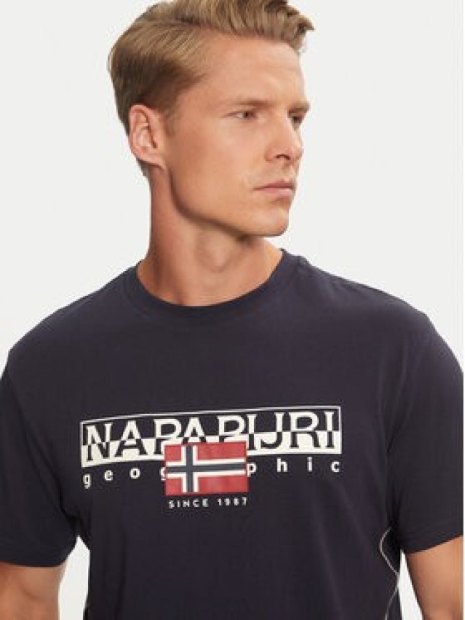 Napapijri T-Shirt S-Aylmer NP0A4HTO Granatowy Regular Fit