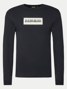 Napapijri Longsleeve S-Box Logo NP0A4I3M Czarny Regular Fit