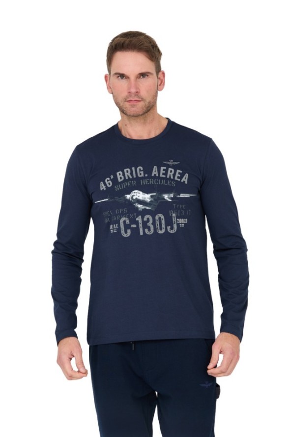 AERONAUTICA MILITARE Granatowy longsleeve 46th Air Brigade