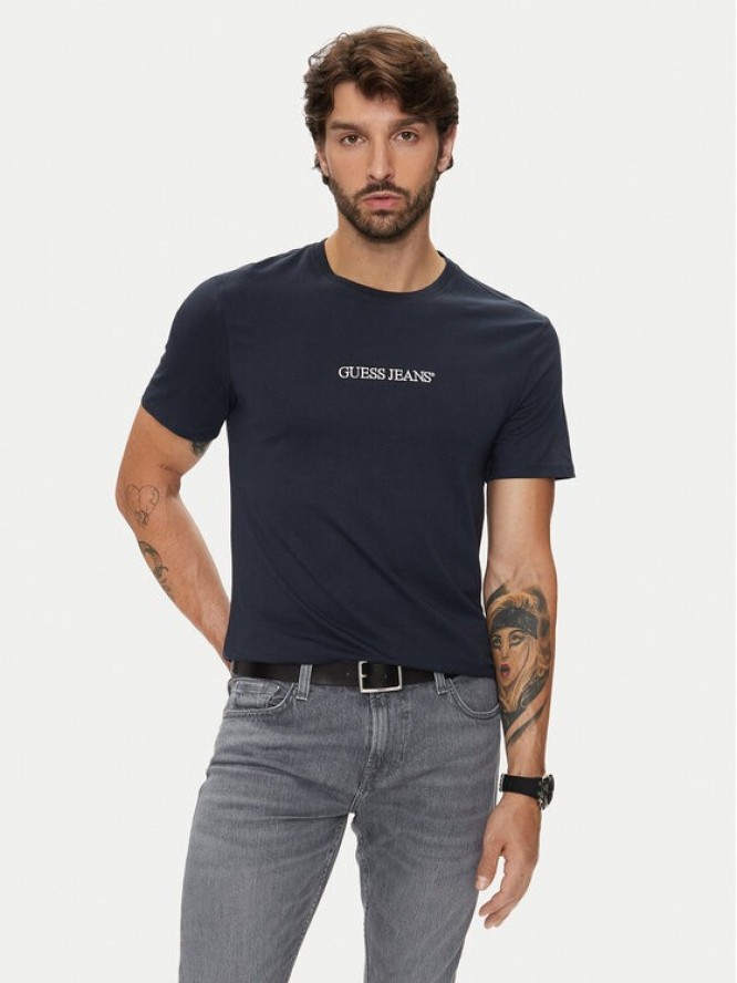 Guess Jeans T-Shirt M4YI52 K8HM0 Niebieski Slim Fit