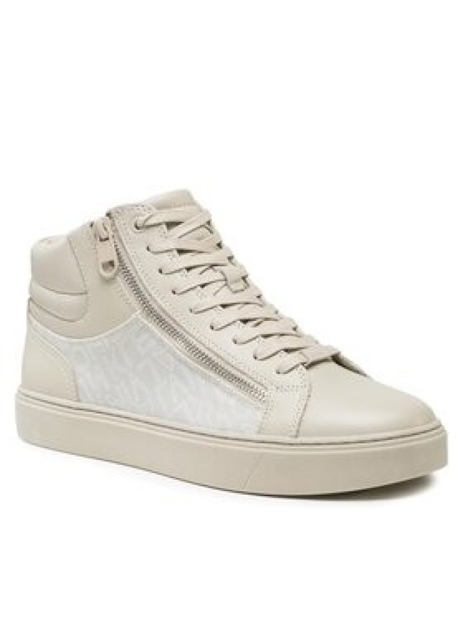 Calvin Klein Sneakersy High Top Lace Up W/Zip Mono HM0HM01046 Beżowy