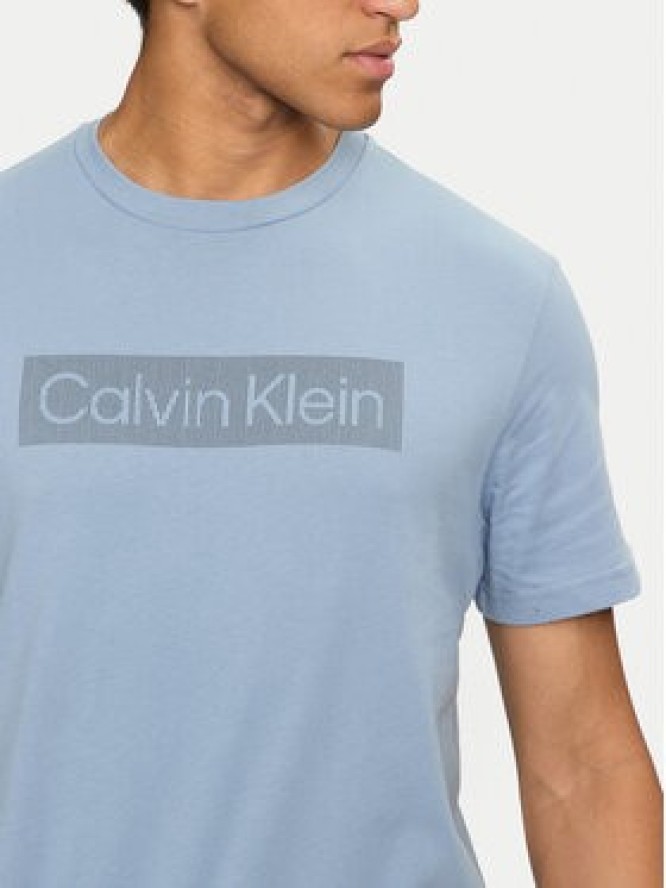 Calvin Klein T-Shirt Striped Logo K10K113590 Błękitny Regular Fit