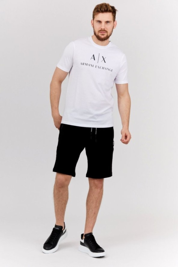 ARMANI EXCHANGE Biały t-shirt męski z czarnym logo