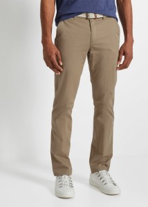 Spodnie chino ze stretchem, w wygodnym fasonie z paskiem, Regular Fit Straight