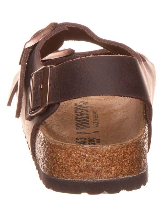 Birkenstock Skórzane sandały "Milano" w kolorze brązowym rozmiar: 46