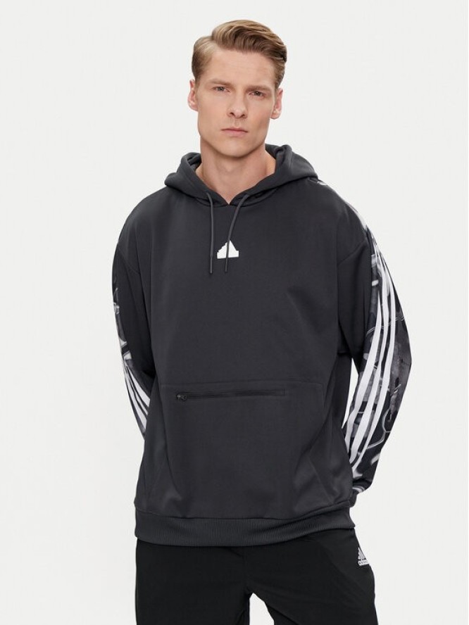 adidas Bluza Future Icons Allover Print IB6126 Szary Loose Fit