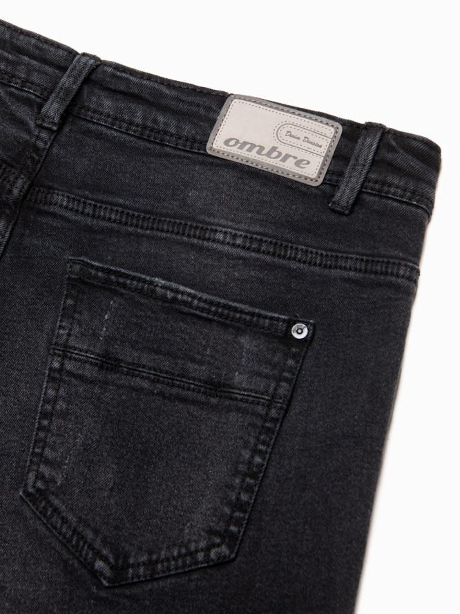 Spodnie męskie jeansowe SKINNY FIT - czarne P1060 - XXL