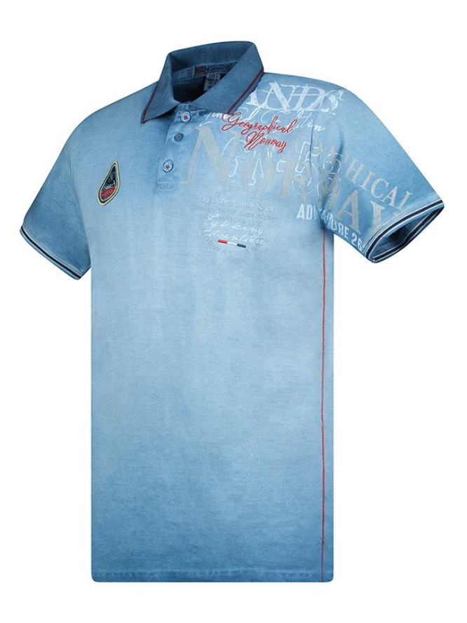 Geographical Norway Koszulka polo w kolorze niebieskim rozmiar: 3XL