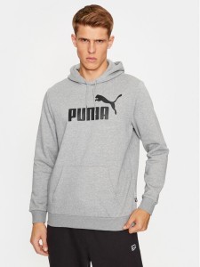 Puma Bluza Ess Big Logo 586686 Szary Regular Fit