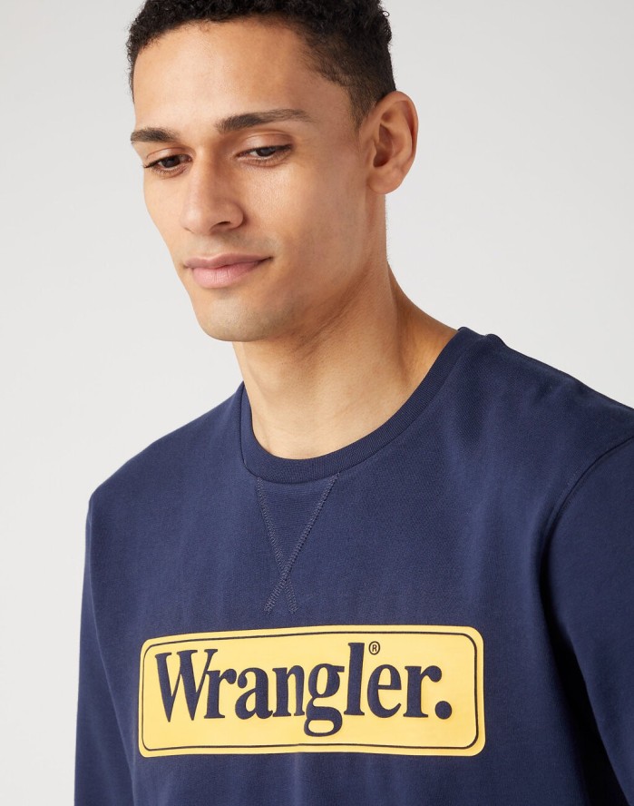 WRANGLER SEASONAL CREW MĘSKA BLUZA BEZ KAPTURA NIEROZPINANA NAVY W6F3I3114