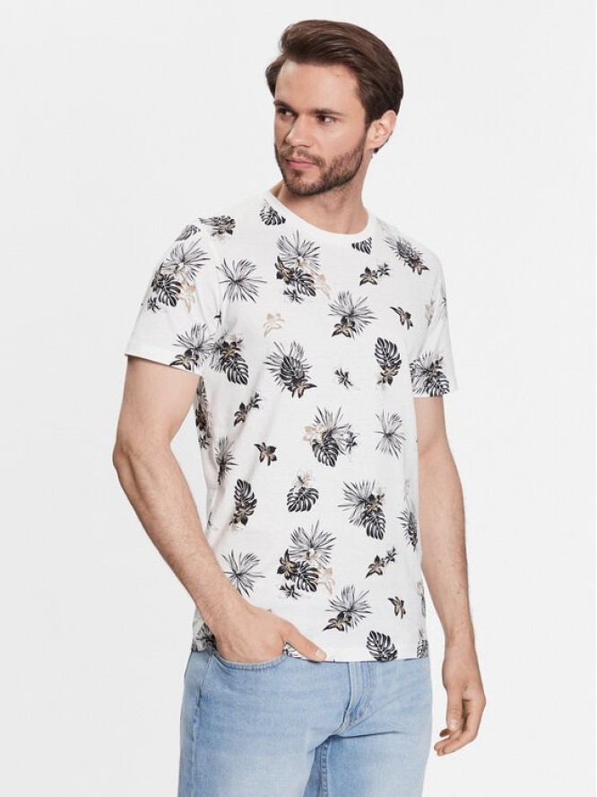 Jack&Jones T-Shirt Tropicana 12223932 Biały Regular Fit