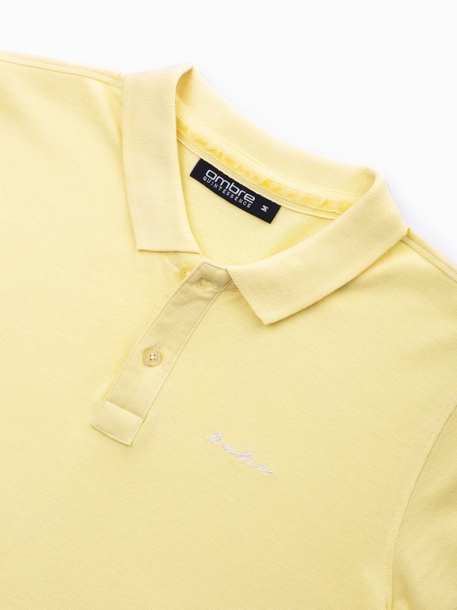 Koszulka polo z dzianiny pique - żółta V4 S1746 - XXL