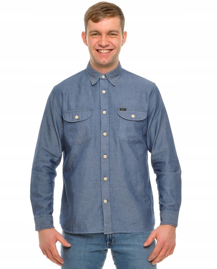 LEE WORKER SHIRT RELAXED FIT MĘSKA KOSZULA JEANSOWA DARK NAVY L68HJLNM