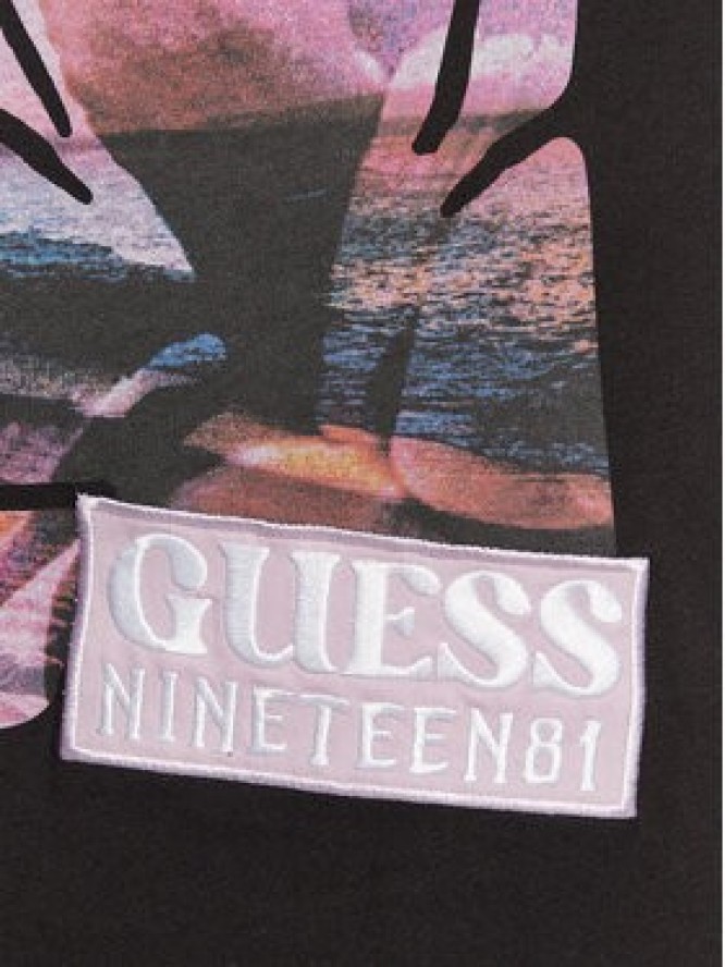 Guess T-Shirt Sunset Flower M3GI29 I3Z14 Czarny Slim Fit