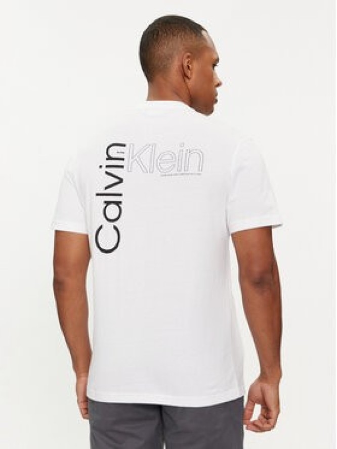 Calvin Klein T-Shirt Angled Back Logo K10K112495 Biały Regular Fit
