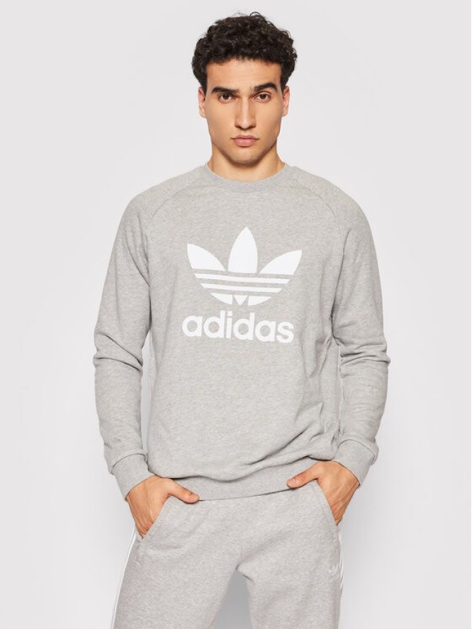 adidas Bluza adicolor Classics Trefoil Crewneck H06650 Szary Regular Fit