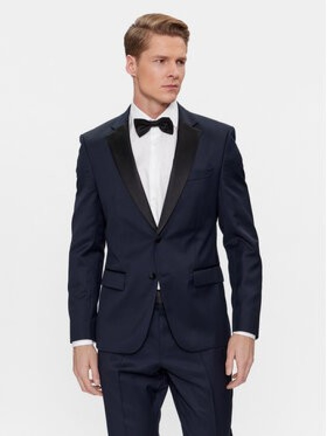 Boss Garnitur H-Huge-2Pcs-Tux-224 50493306 Granatowy Slim Fit