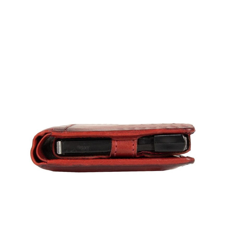 MUSTANG Temi RFID Aluminium Case Wallet UNIWERSALNY SKÓRZANY PORTFEL PREMIUM POJEMNY NA KARTY SKÓRA RED 06.103904