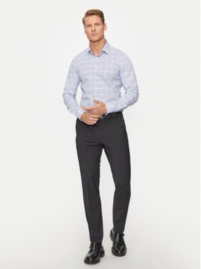 Calvin Klein Koszula Floral K10K113175 Niebieski Slim Fit